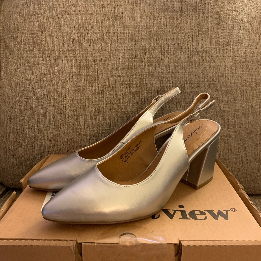 Comfortview silver heel